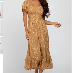 Pink blush floral maxi dress